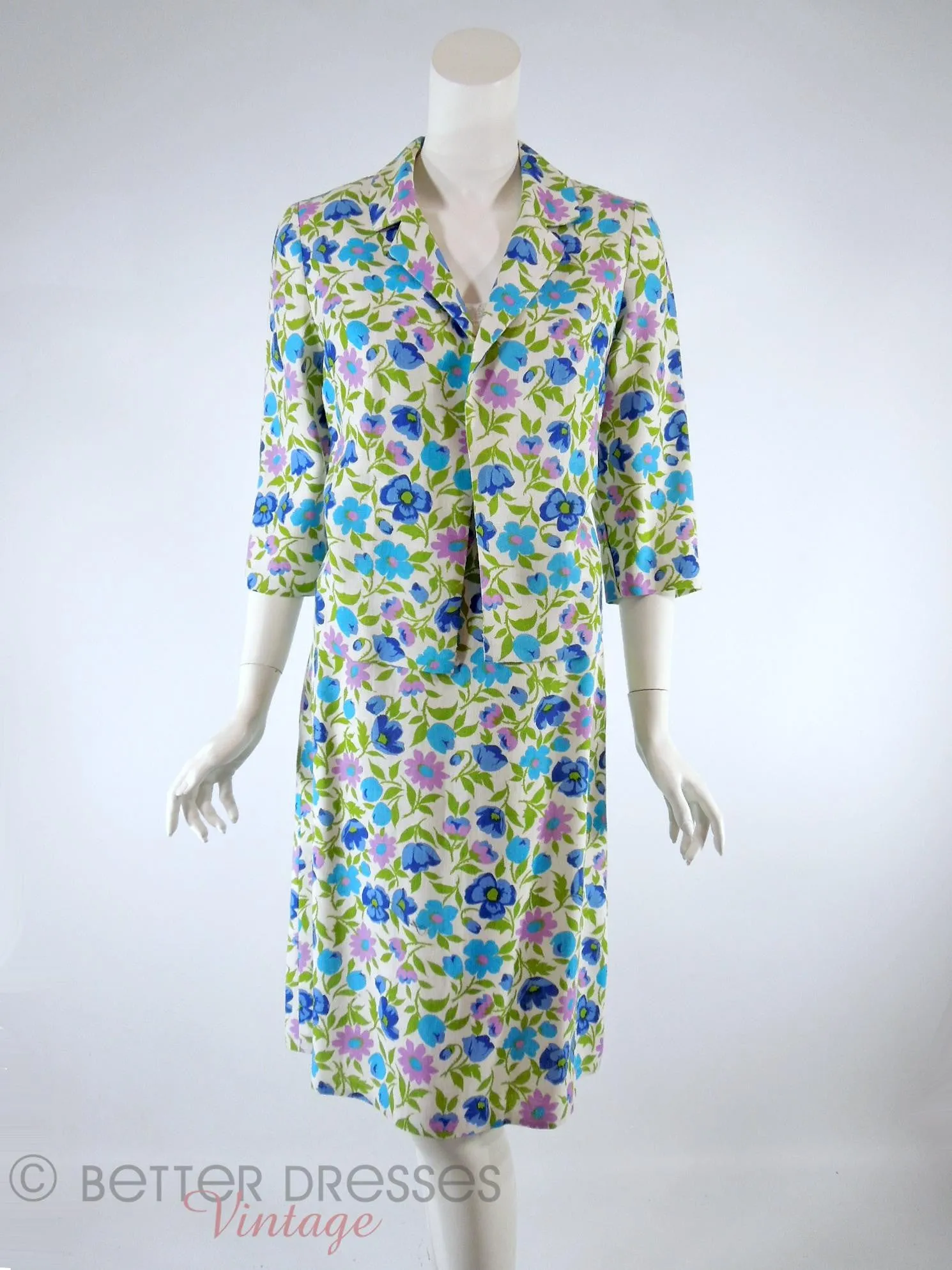 60s/70s Floral Skirt Suit - sm