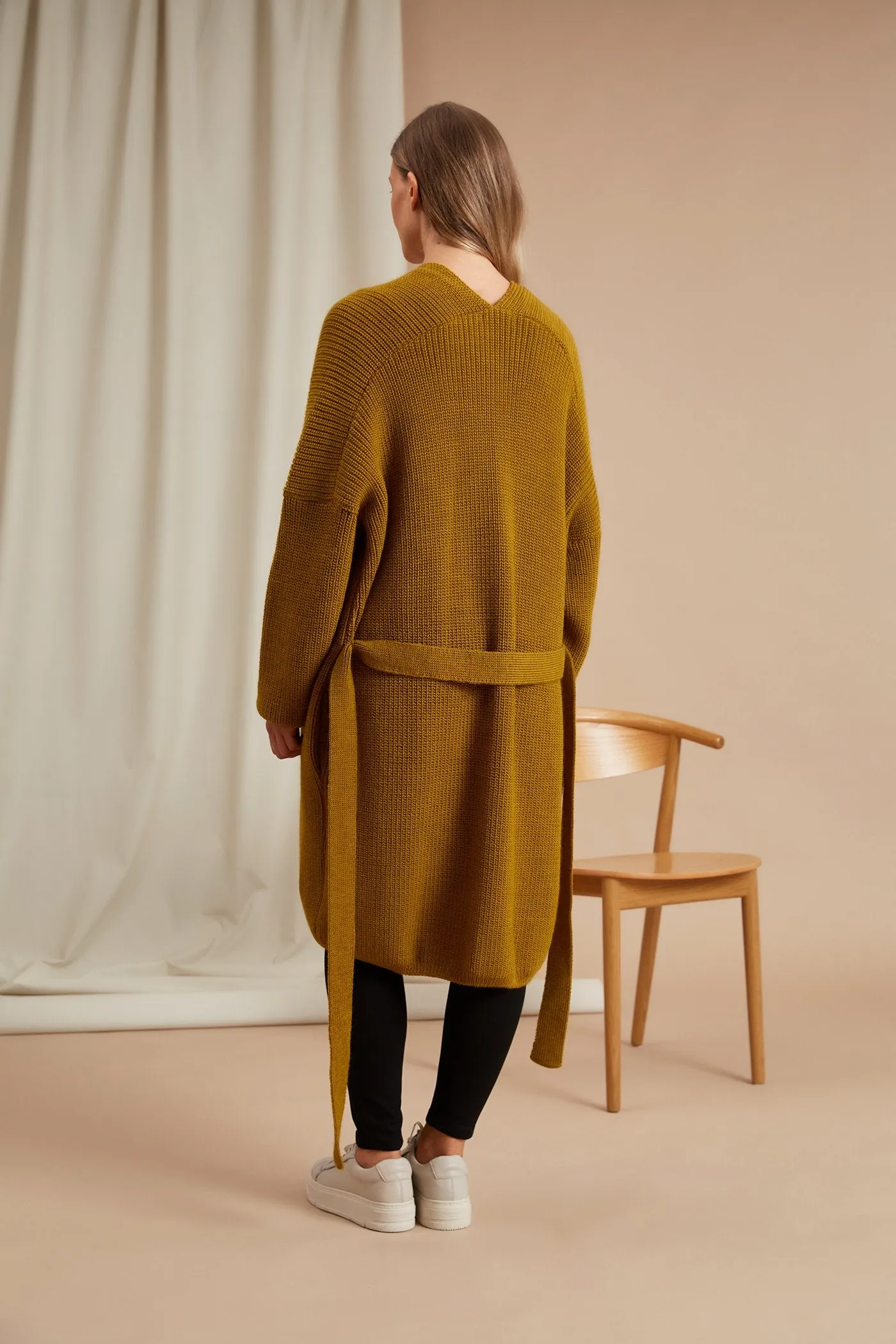 Akira Long Wool Cardigan Olive