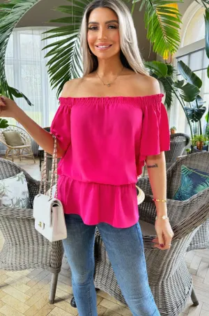 Aliza Pink Bardot Top