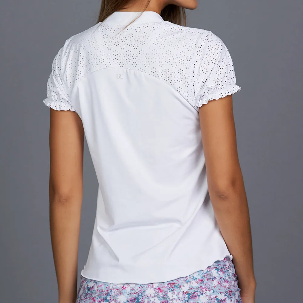 All Season Short-Sleeve Collar Top (white)