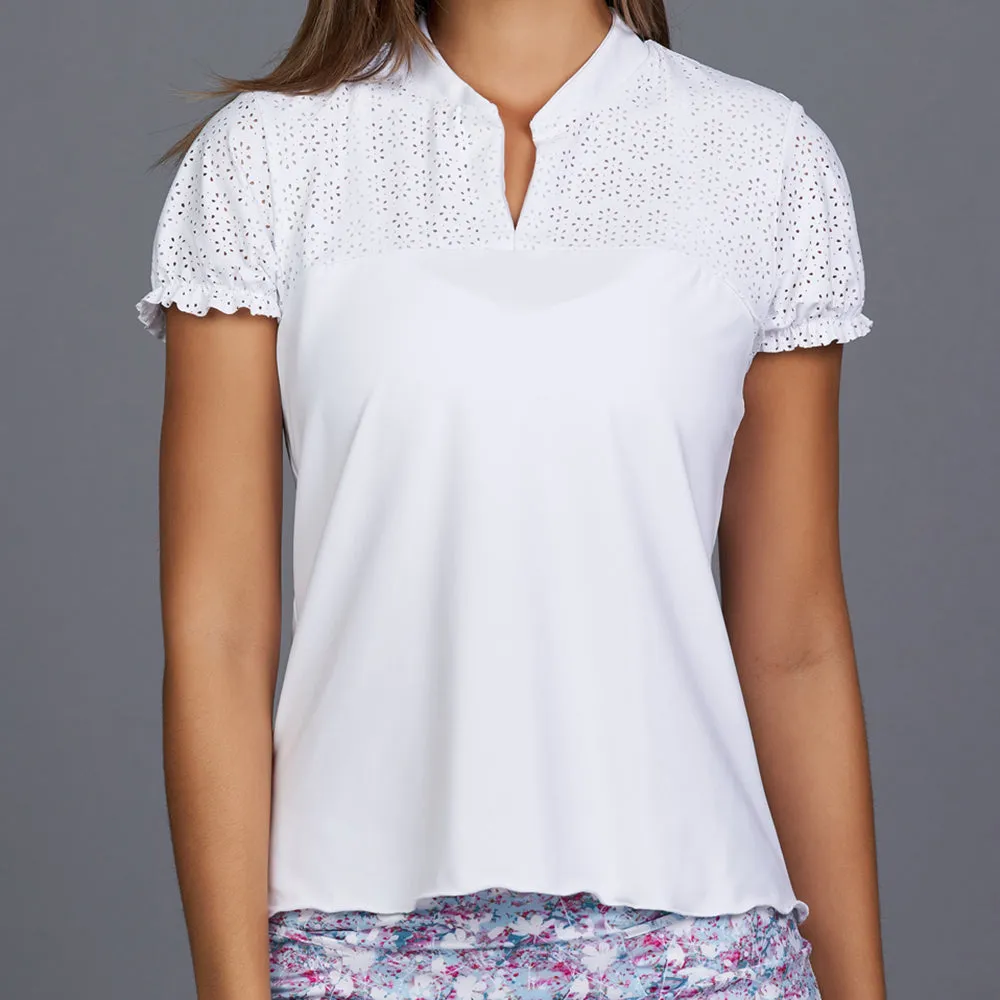 All Season Short-Sleeve Collar Top (white)