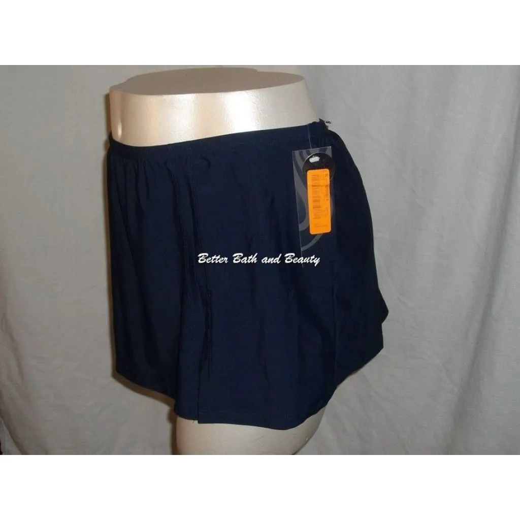 Aqua Couture Swim Suit Skirt Skirtini Skort Swim Bottom Size 24W Navy Blue NWT