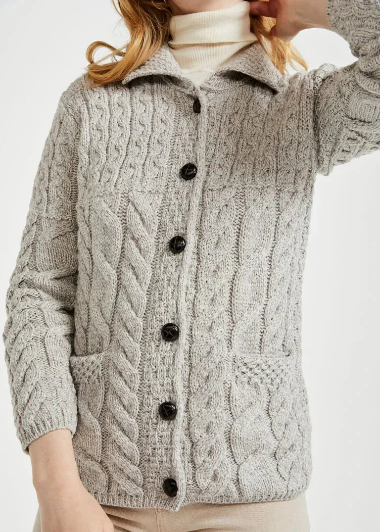 Aran Supersoft Cardigan | Oatmeal - Clearance