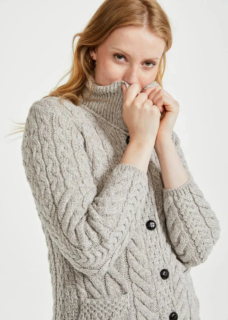 Aran Supersoft Cardigan | Oatmeal - Clearance