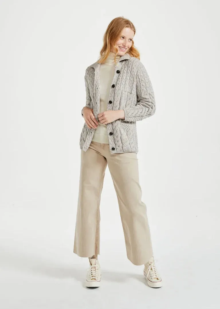 Aran Supersoft Cardigan | Oatmeal - Clearance