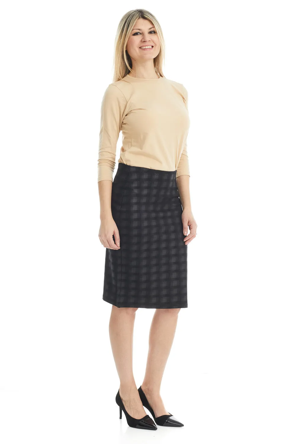 Below the knee straight ponte office skirt 'Sophia'