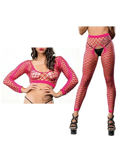 Beverly Hills Naughty Girl Crotchless All Over Mesh Leggings One Size Fits Most