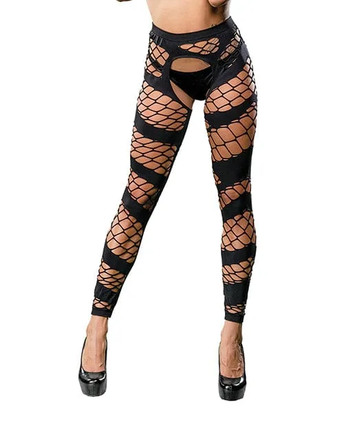 Beverly Hills Naughty Girl Crotchless Mesh & Fishnet Leggings One Size Fits Most