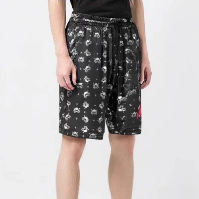 Black Skull Printed Breathable Shorts