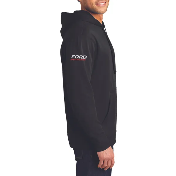 BLUE OVAL PERFORMANCE FLEECE HOODIE - BLACK