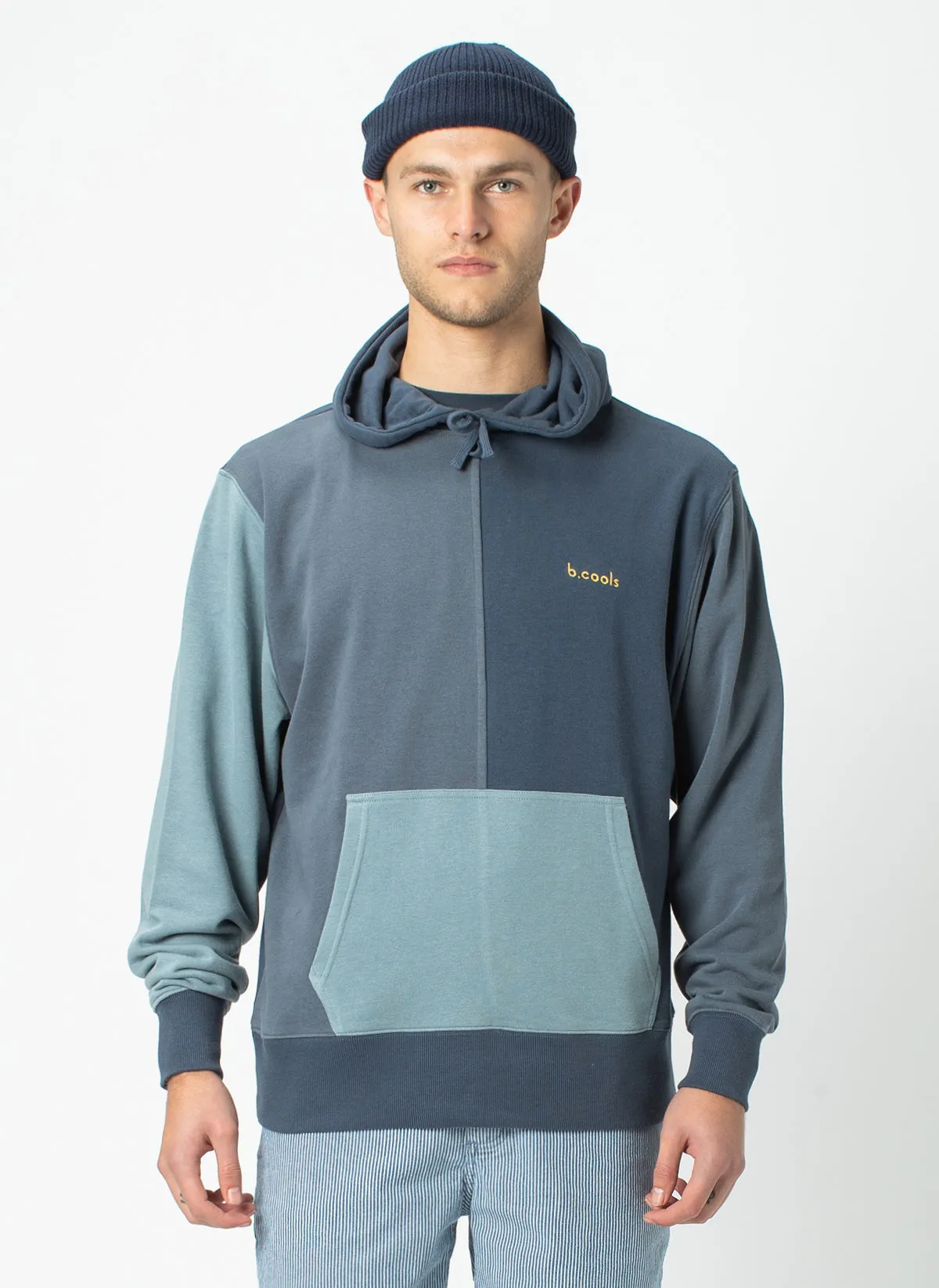 B.Quick Hood Sweatshirt Navy Panel