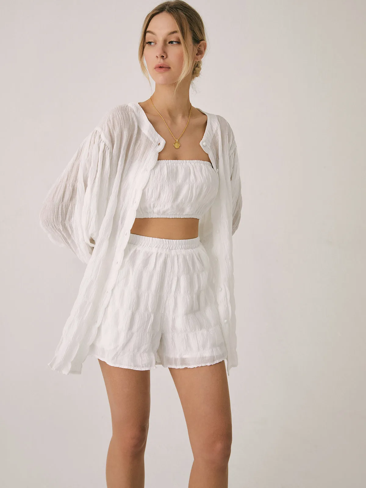 Breathable Three Graceful Piece Shorts Set