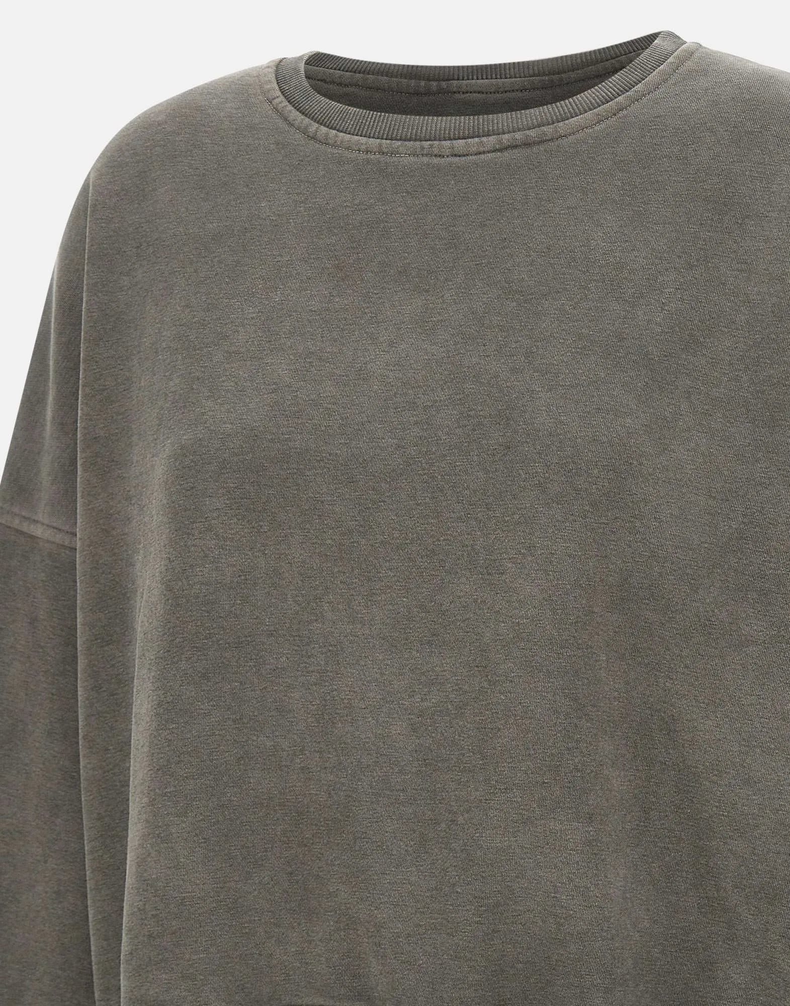 Brown Cotton Sweatshirt with Fleece