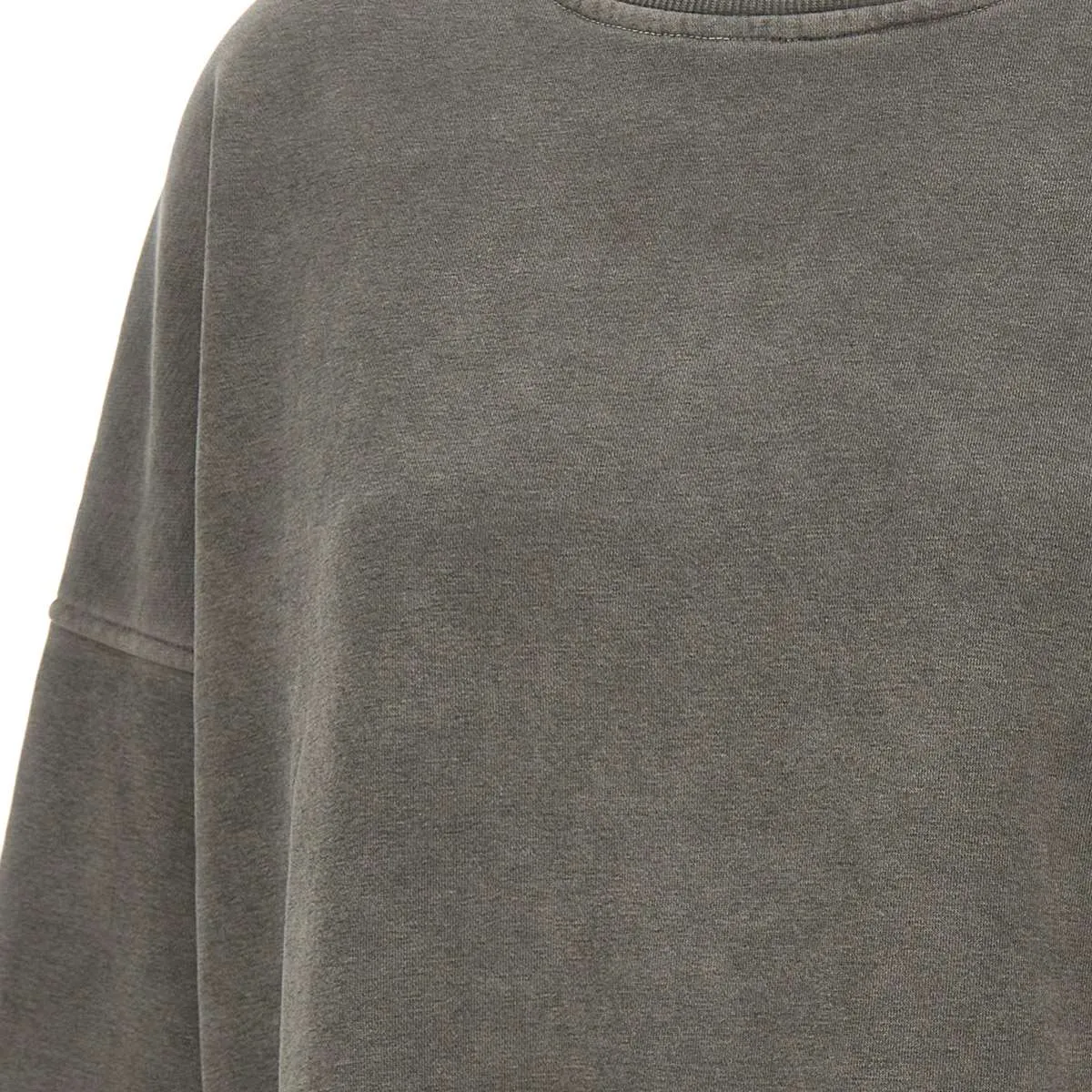 Brown Cotton Sweatshirt with Fleece