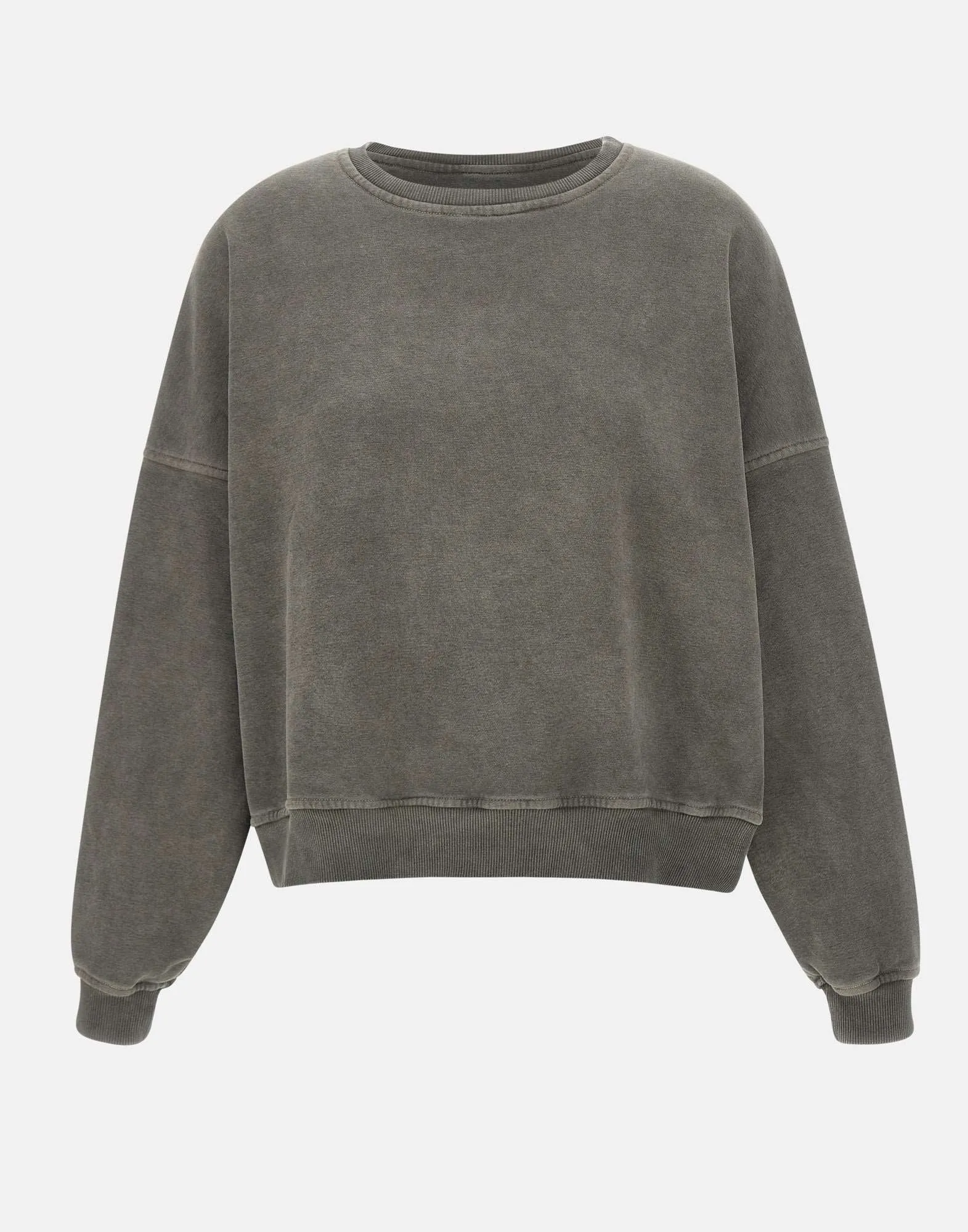 Brown Cotton Sweatshirt with Fleece