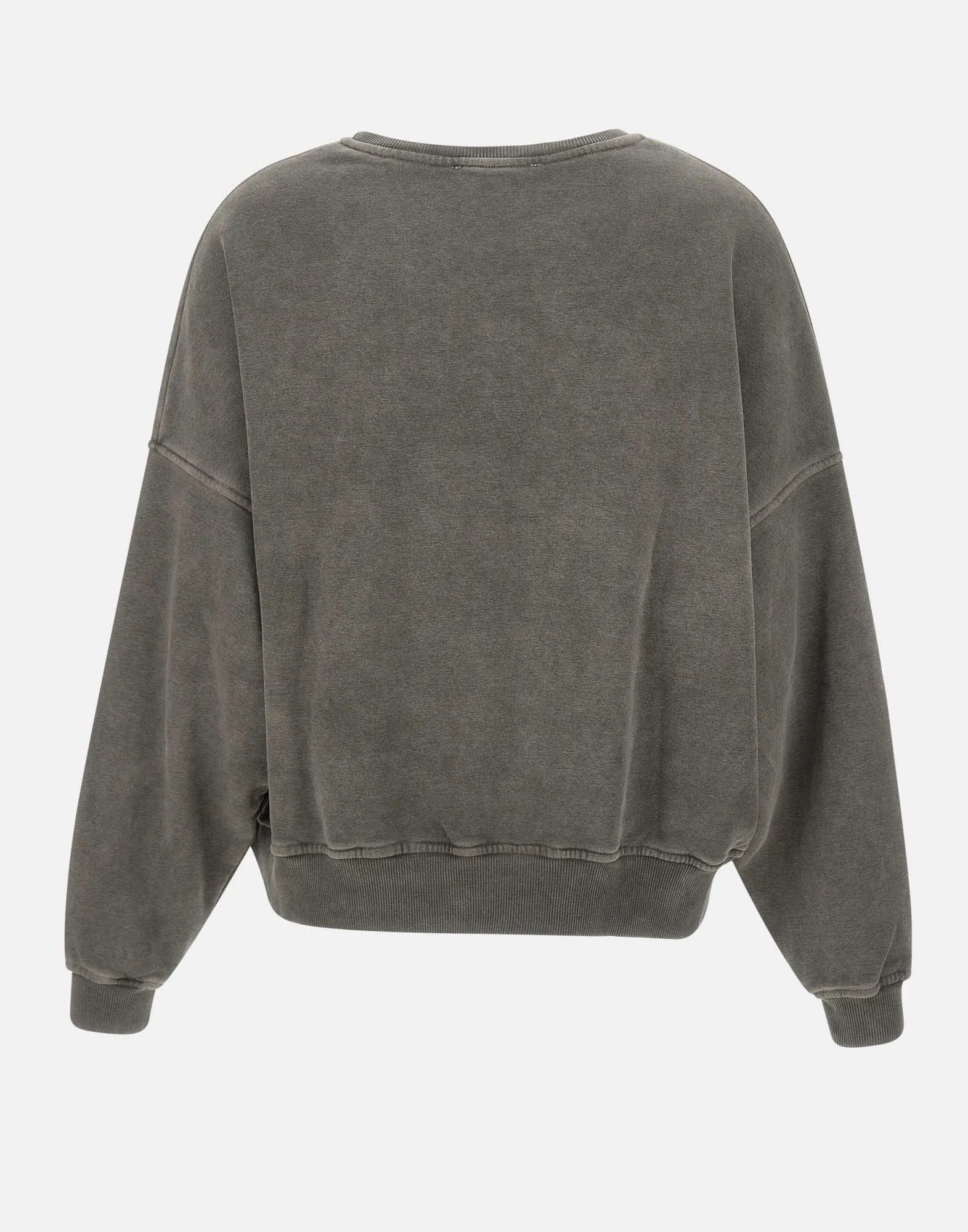 Brown Cotton Sweatshirt with Fleece