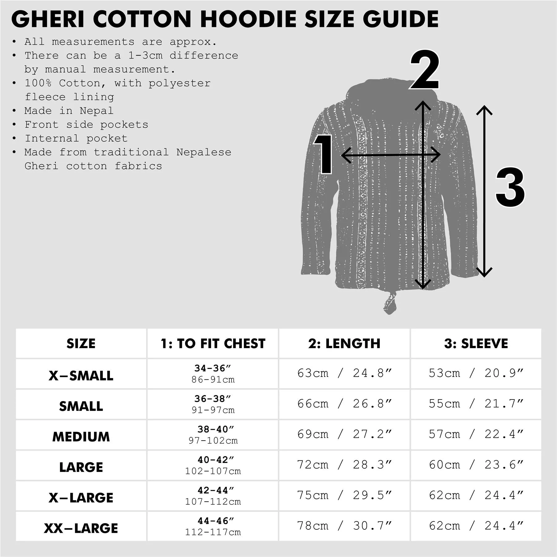 Brushed Gheri Cotton Hoodie Fleece Lined - Patch Brush