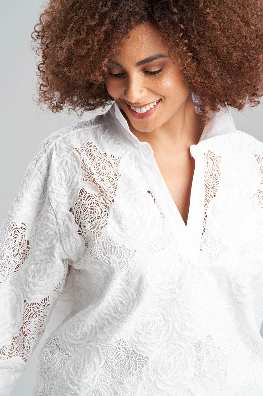 Calado Embroidery Cotton Oversized Top