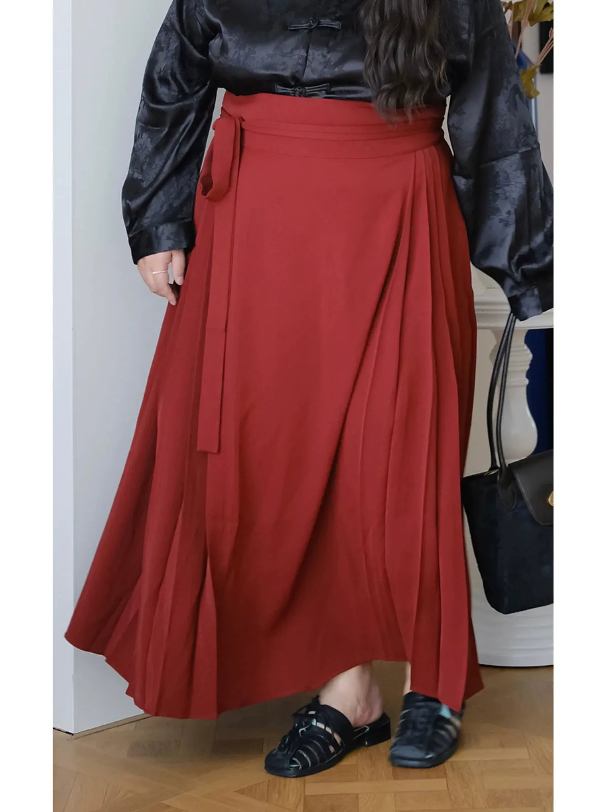 Chai Huo 柴火 Ming Plus Size Modernized Plain Mamian Skirt