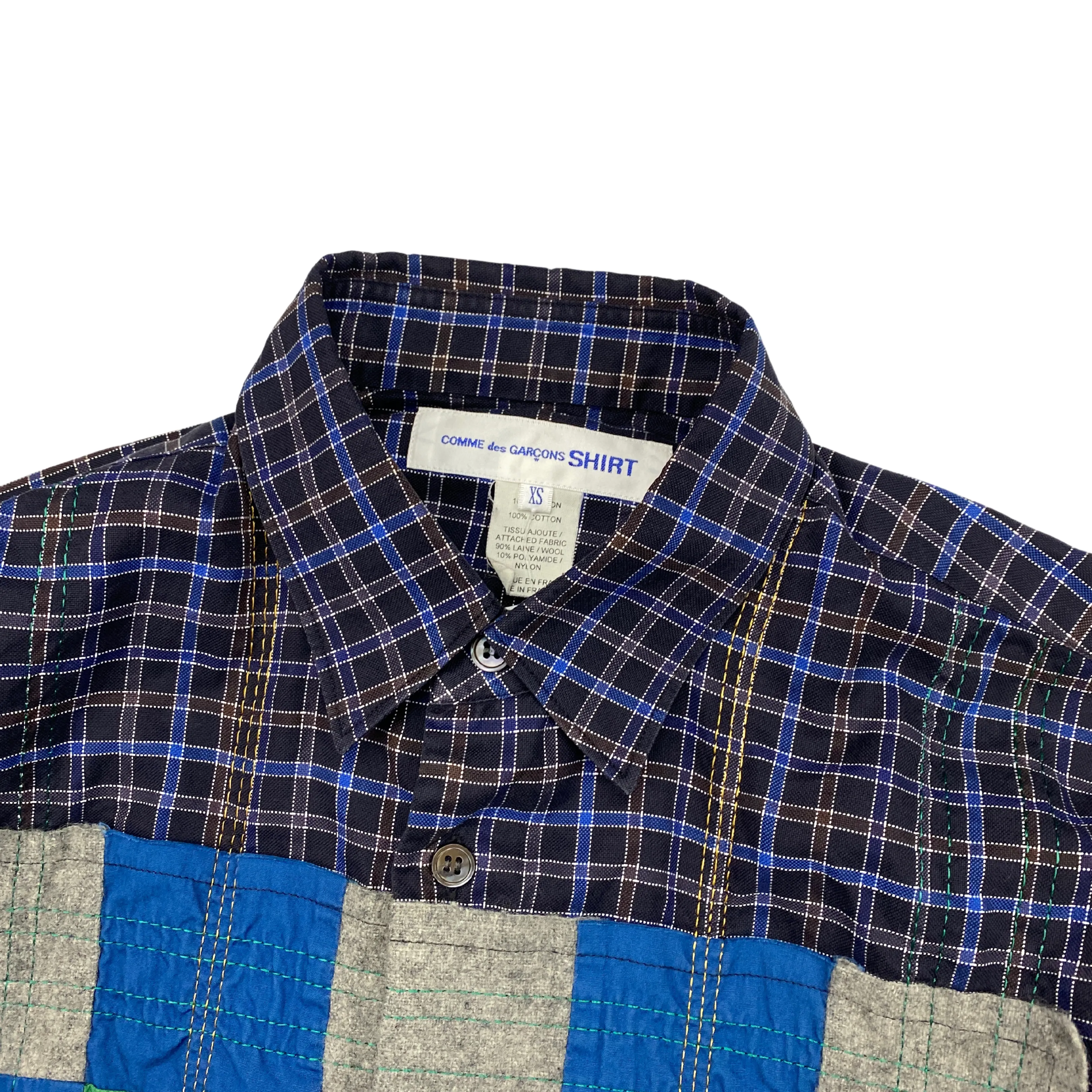 COMME DES GARSON PATCHWORK SHIRT (XS)