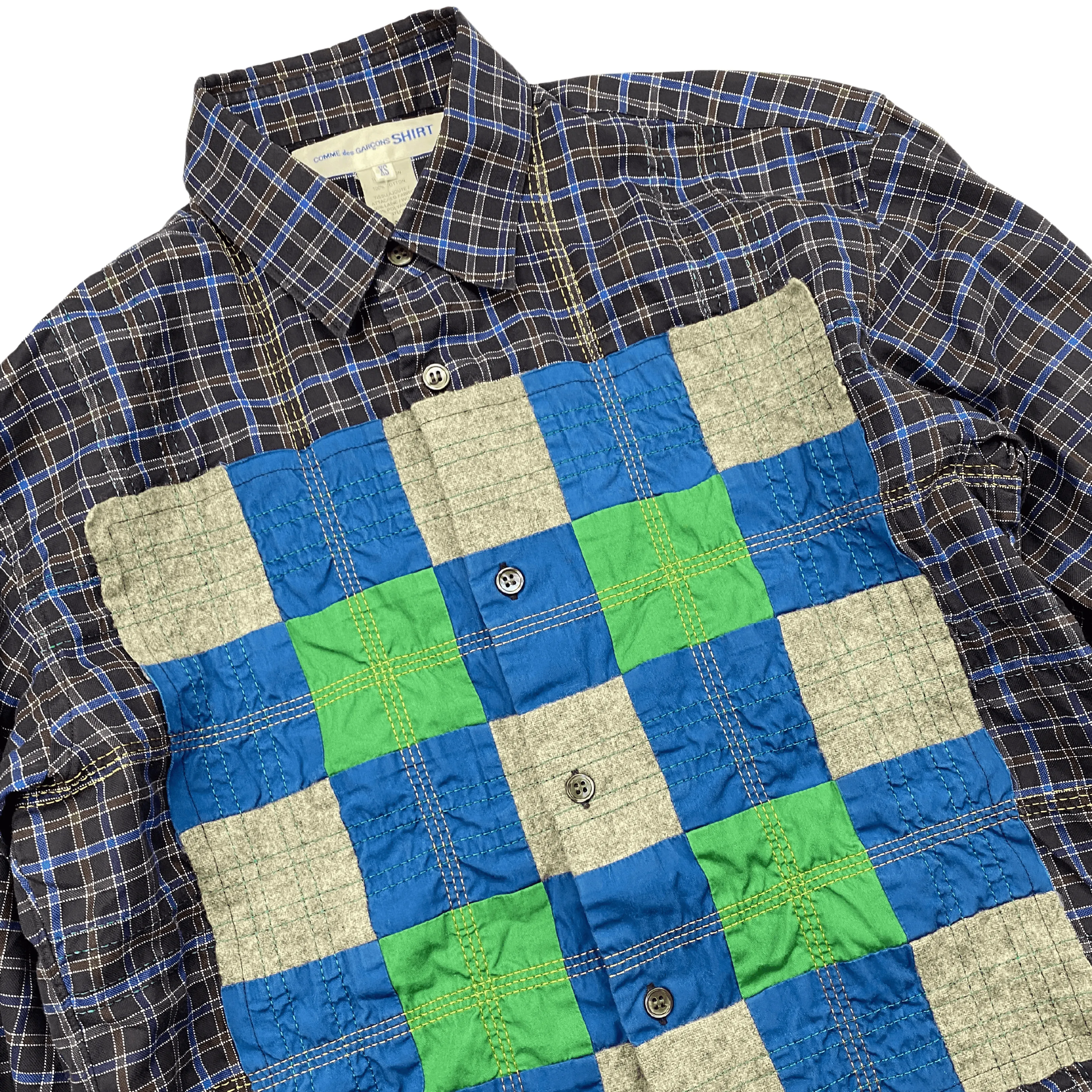 COMME DES GARSON PATCHWORK SHIRT (XS)