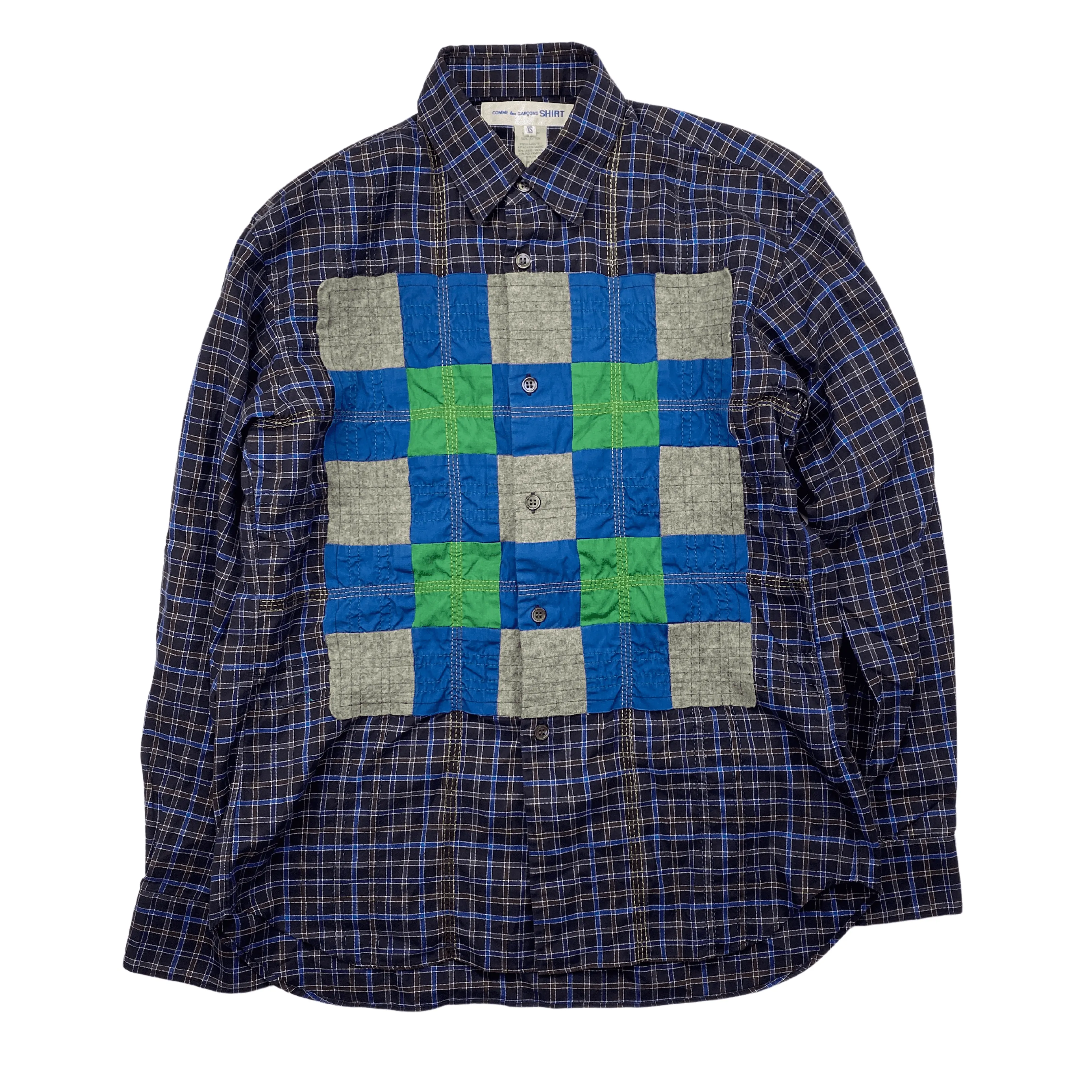 COMME DES GARSON PATCHWORK SHIRT (XS)