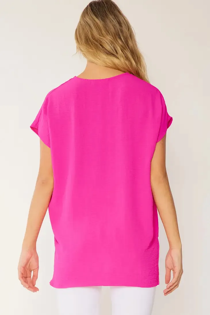 Curvy Girl Foldover V-Neck Blouse