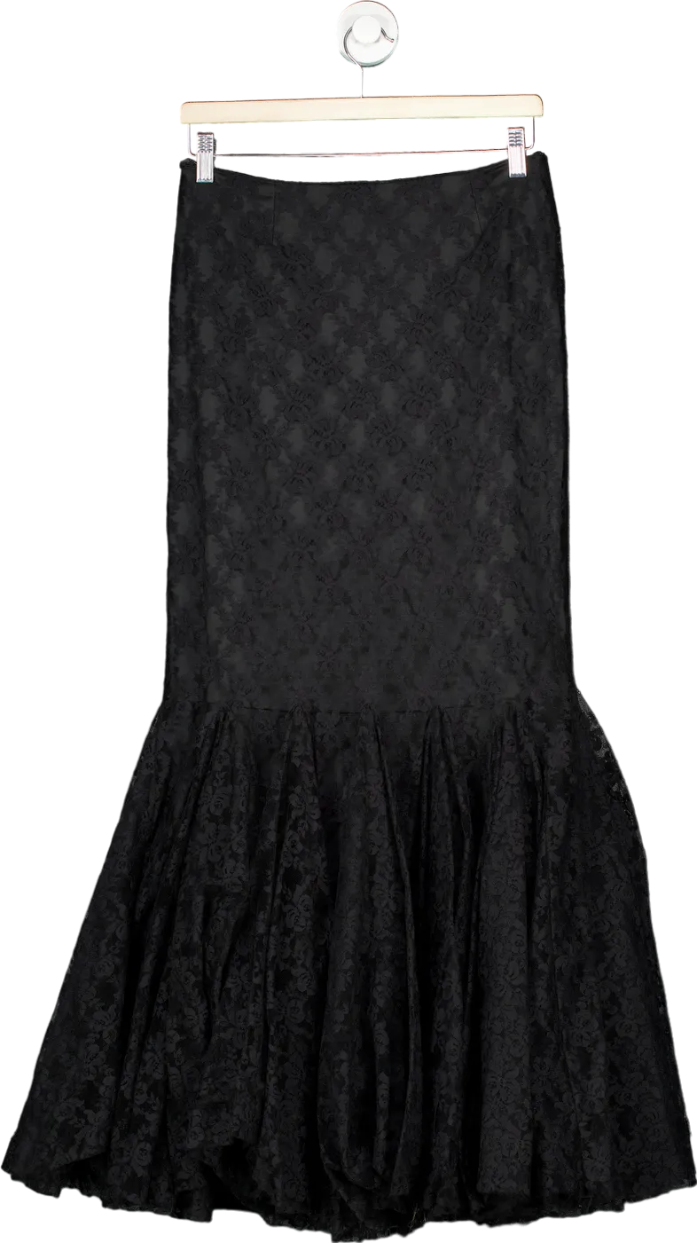 Diva Black Lace Mermaid Skirt UK M