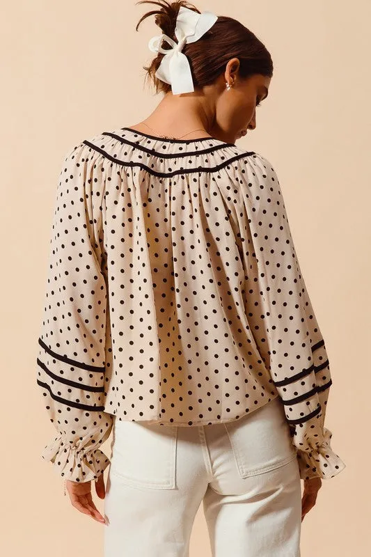 Dot Pattern Blouse Top