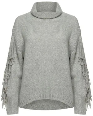 Dusk Melange Deaville Fringe Turtleneck