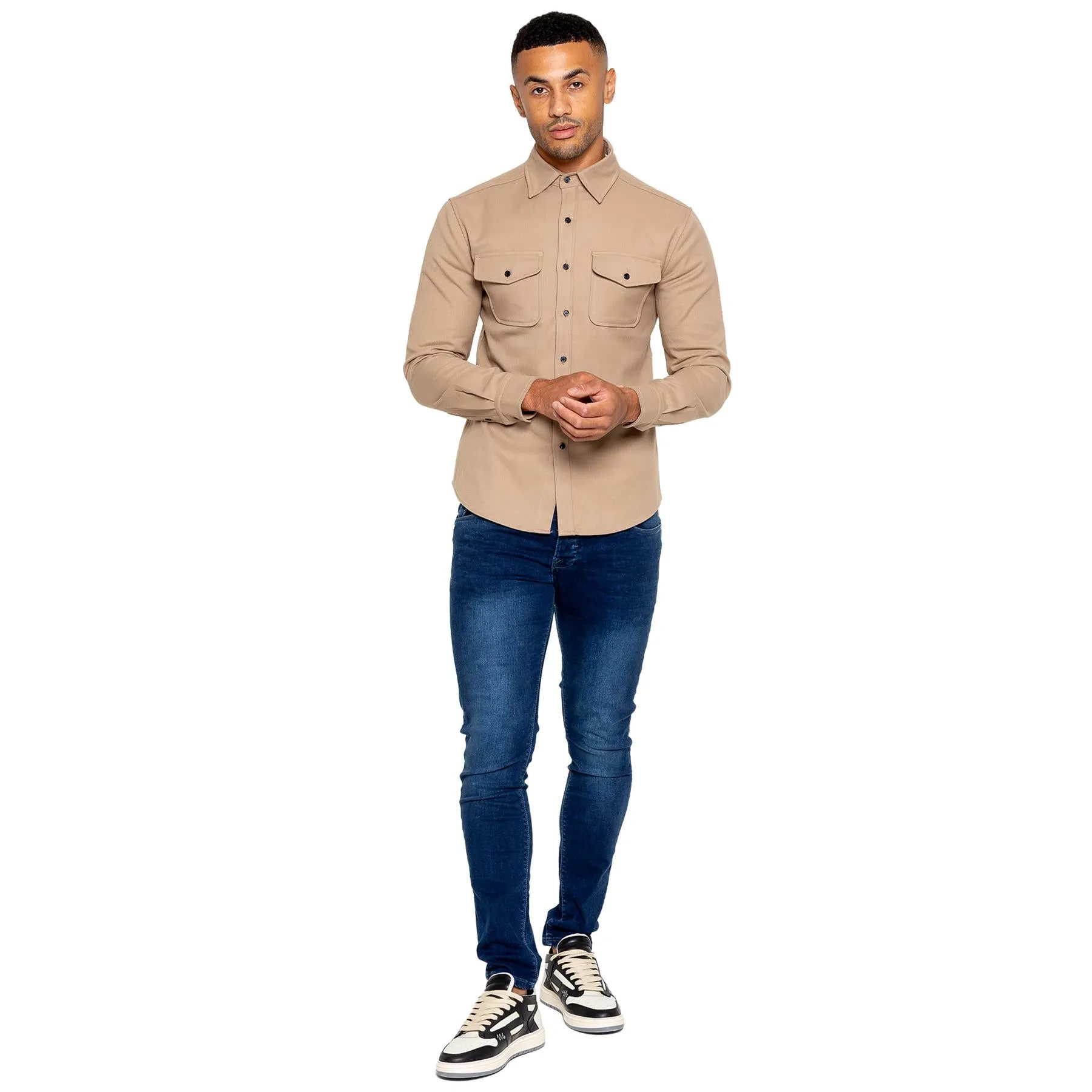 Enzo | Mens Oversized Textured Overshirt