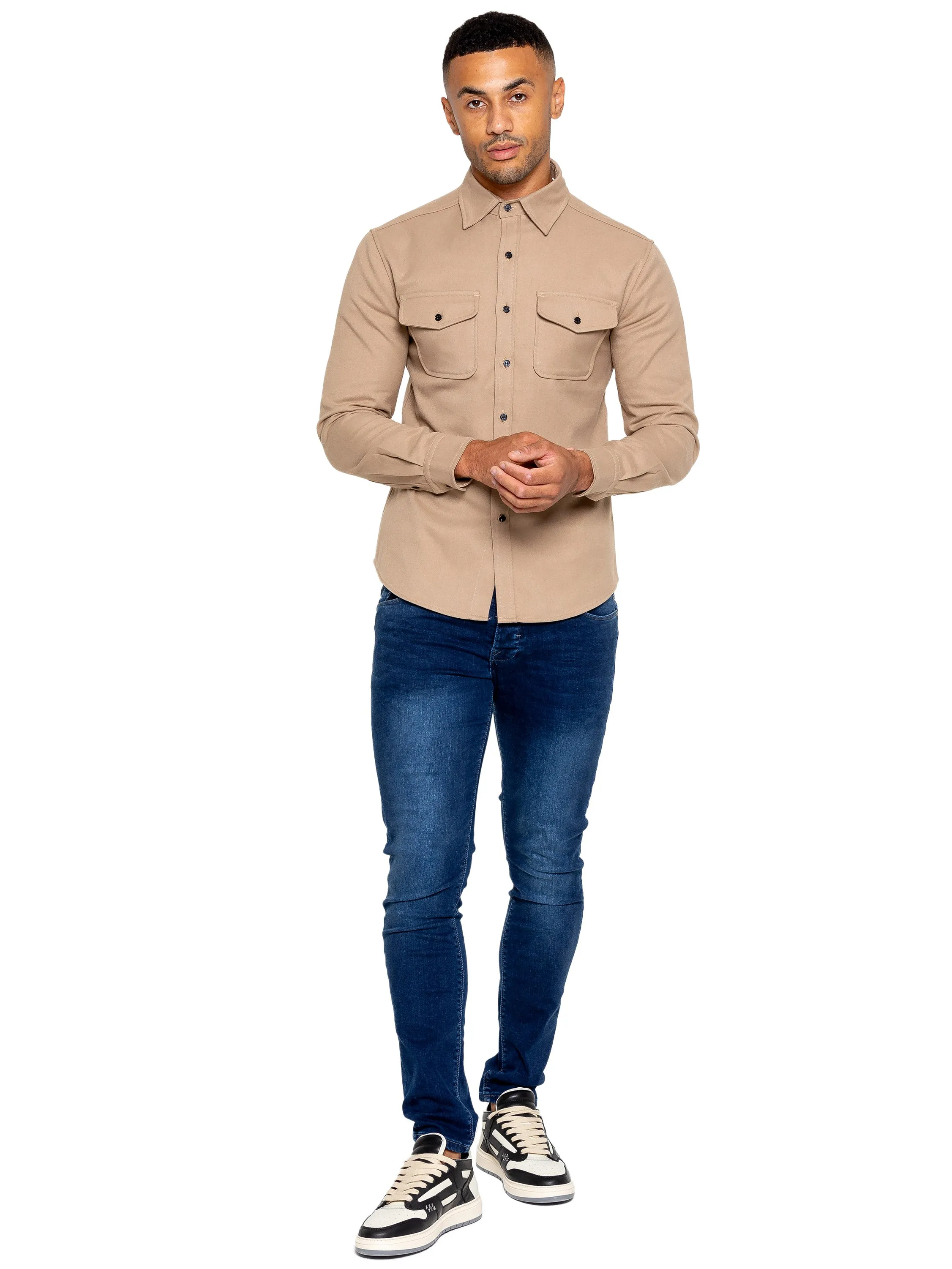 Enzo | Mens Oversized Textured Overshirt