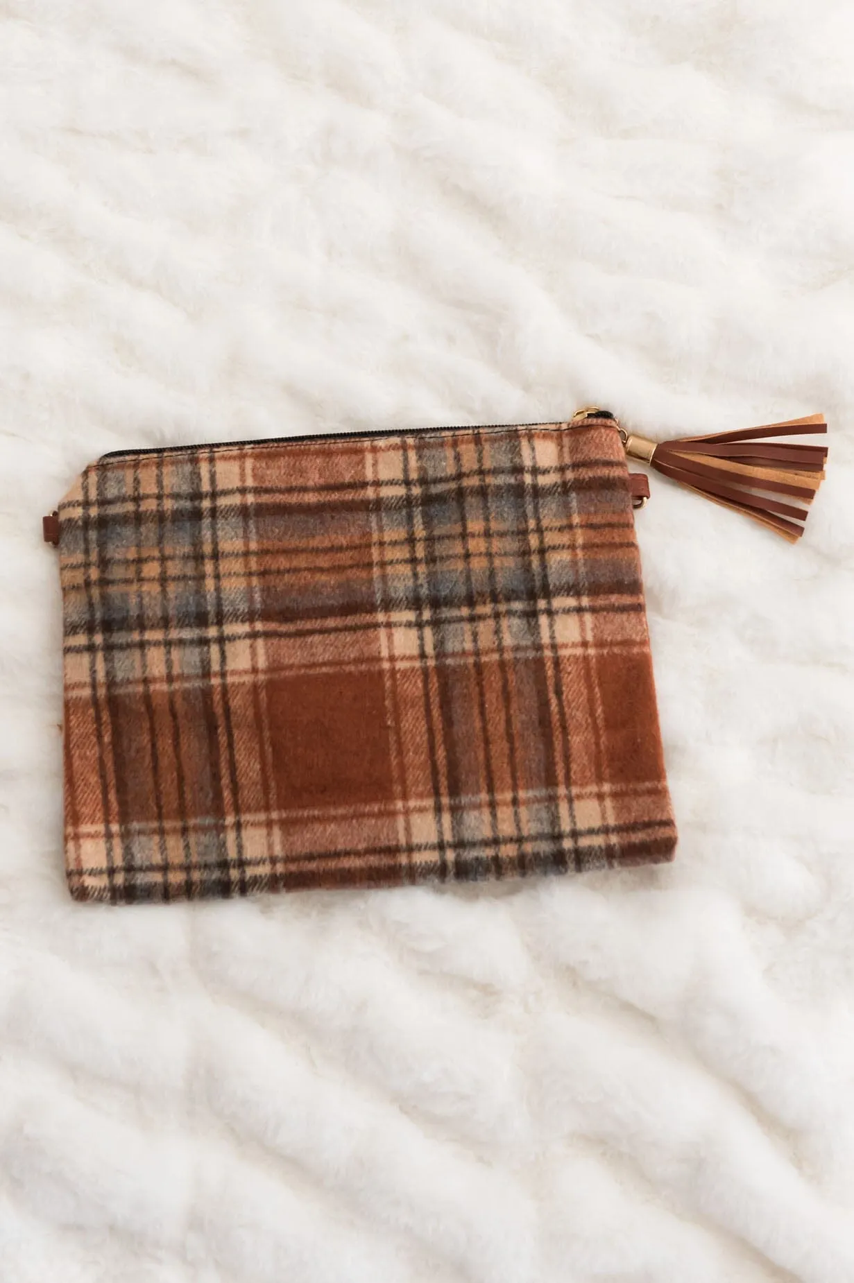 Everything You Need Plaid Clutch