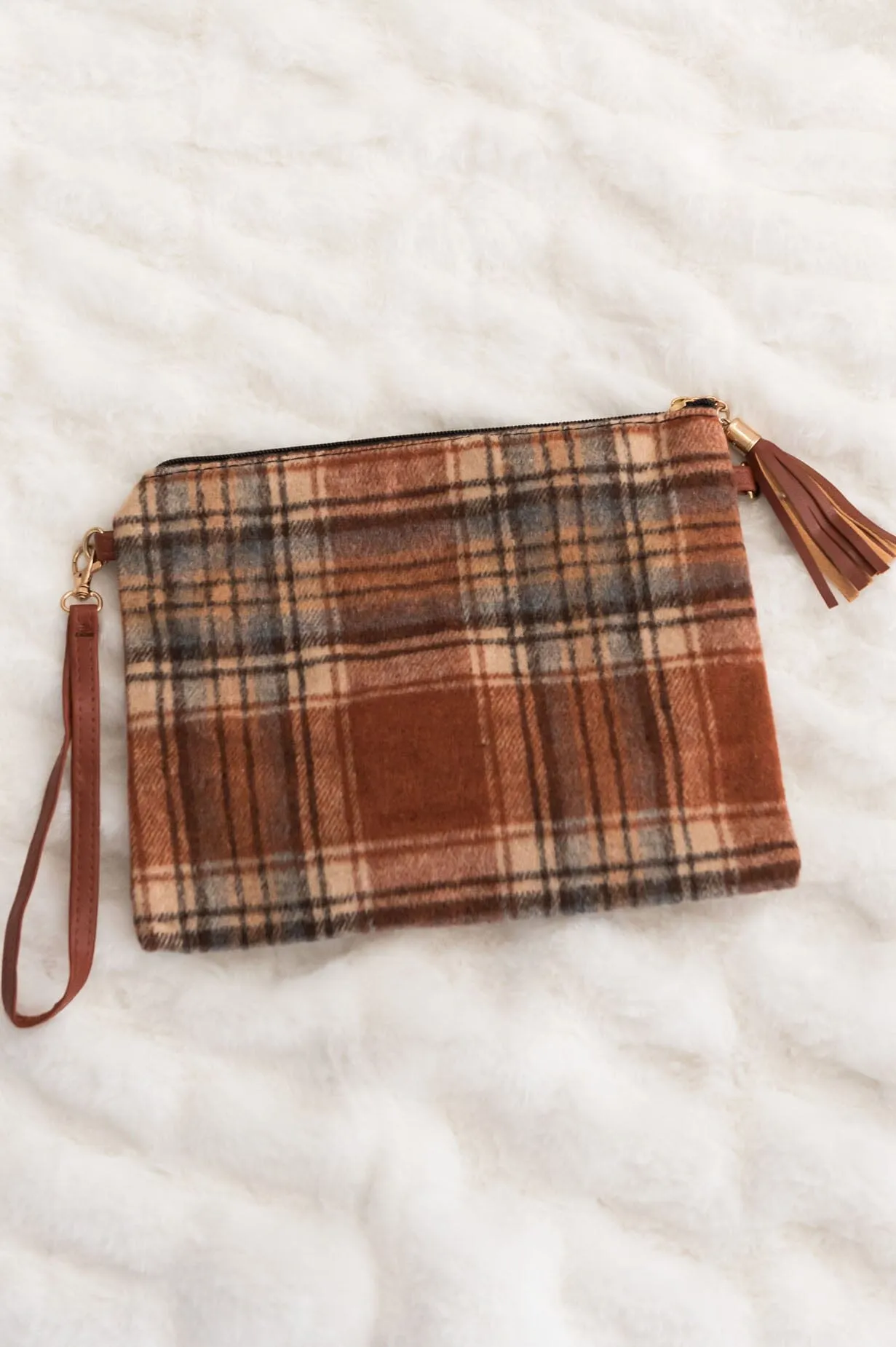 Everything You Need Plaid Clutch