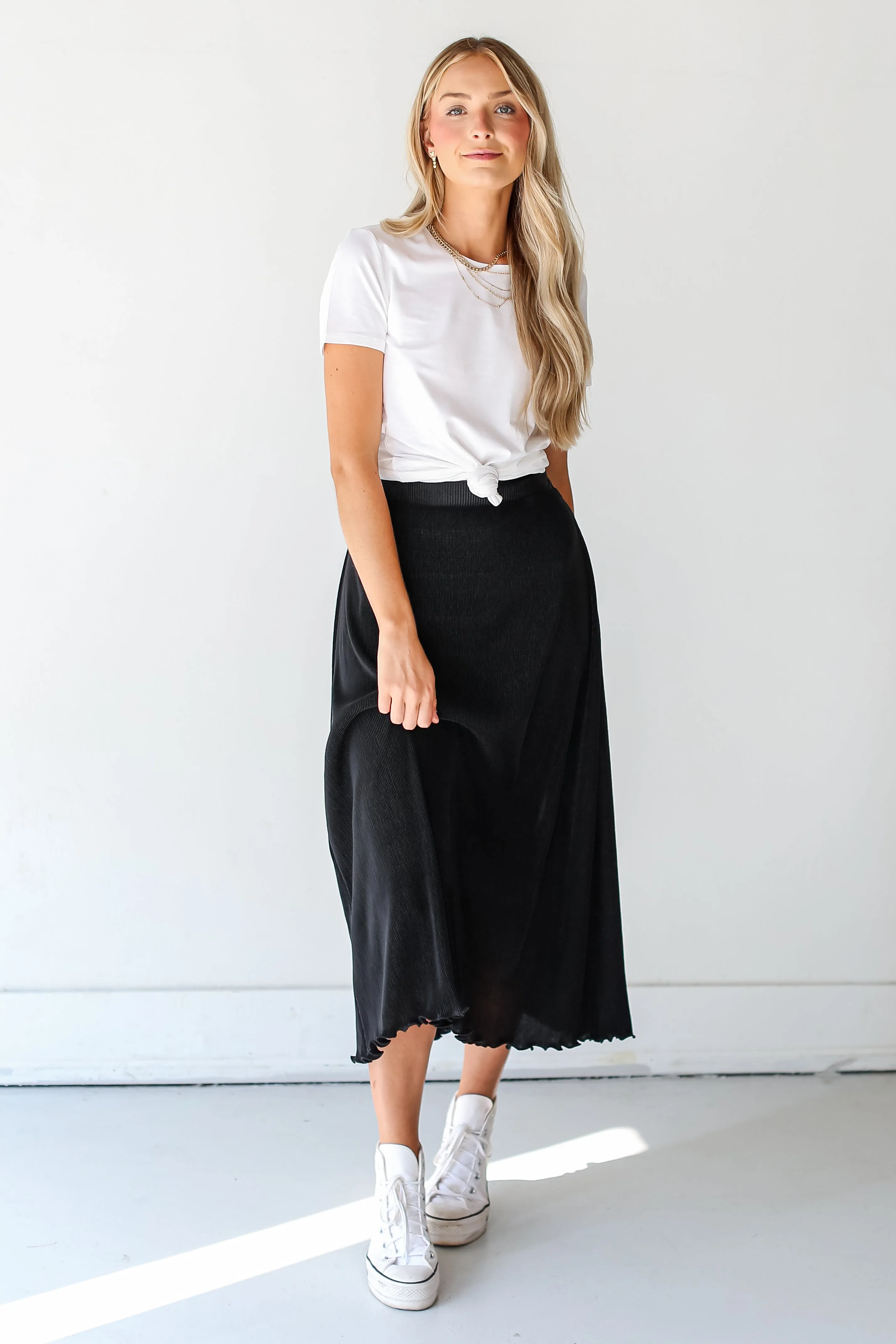 FINAL SALE - Oh So Glamorous Plisse Maxi Skirt