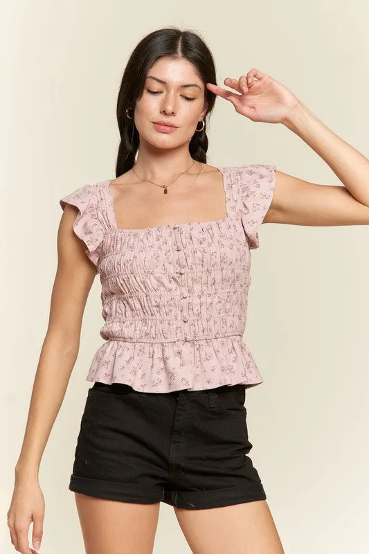 Floral print ruffled top - Plus Size- ONLINE EXCLUSIVE