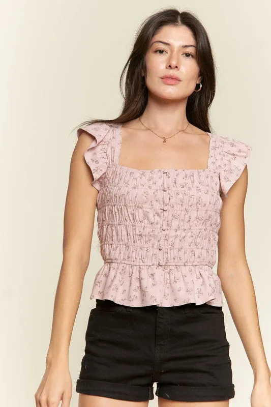 Floral print ruffled top - Plus Size- ONLINE EXCLUSIVE