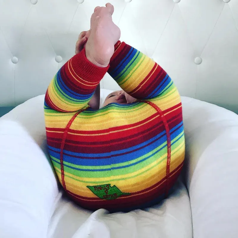 Footless tights- rainbow stripes