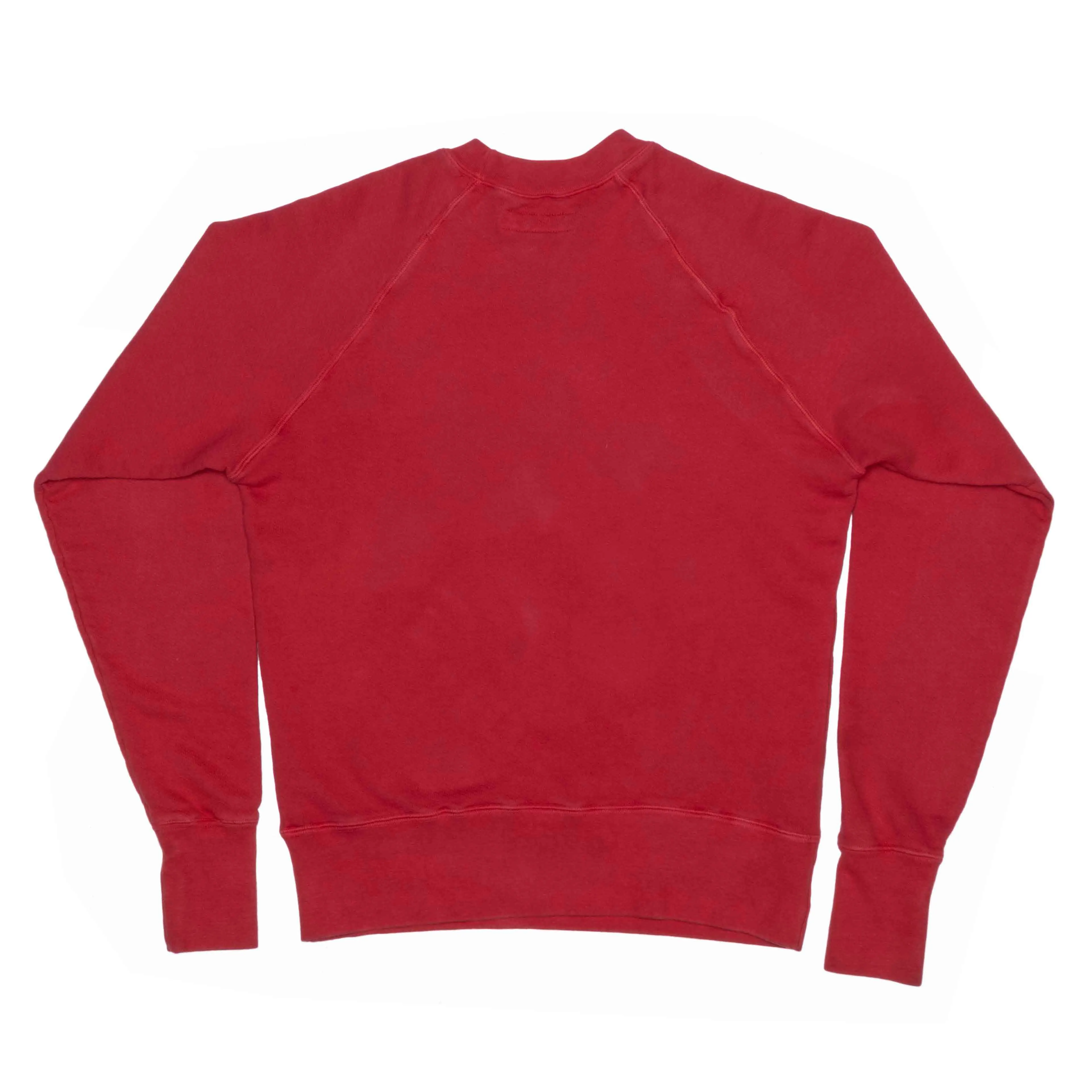 GARMENT DYED ORGANIC COTTON CREWNECK SWEATSHIRT - RED