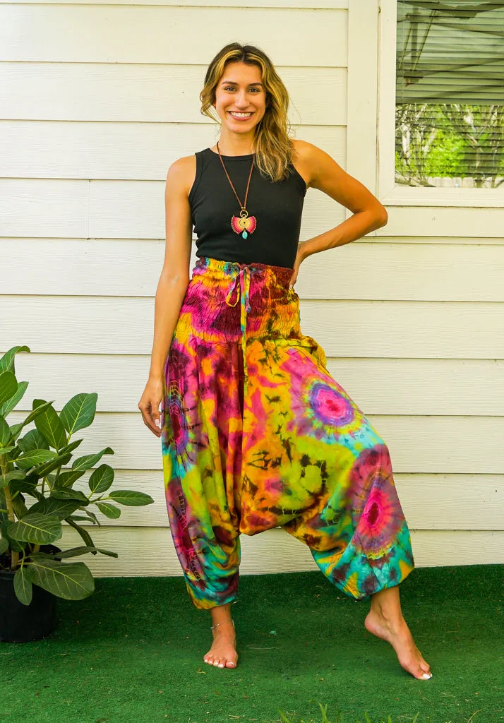 H2824- Hand Dyed Low Cut Hippie Festival Harem Pants