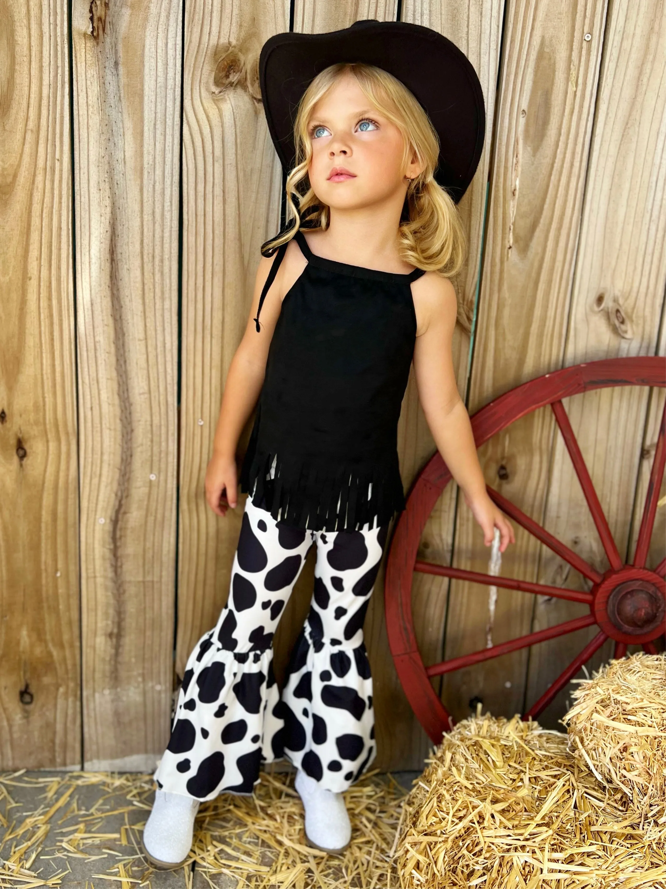 Have A Cow Print Flare Pants Set