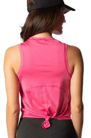 Hot Pink Sleeveless Sport Tie Top