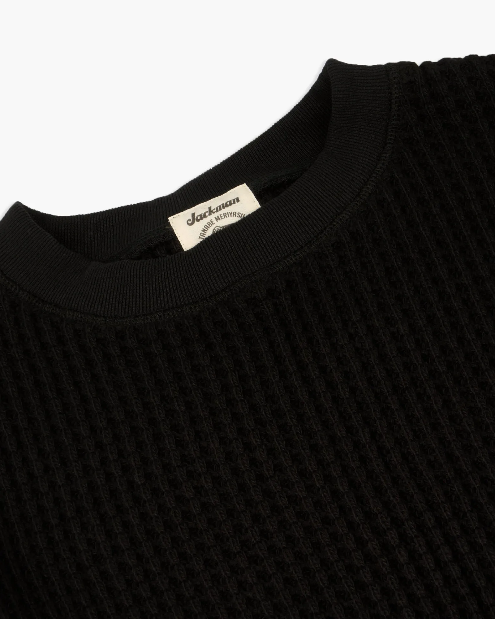 Jackman Waffle Crewneck Sweater - Black