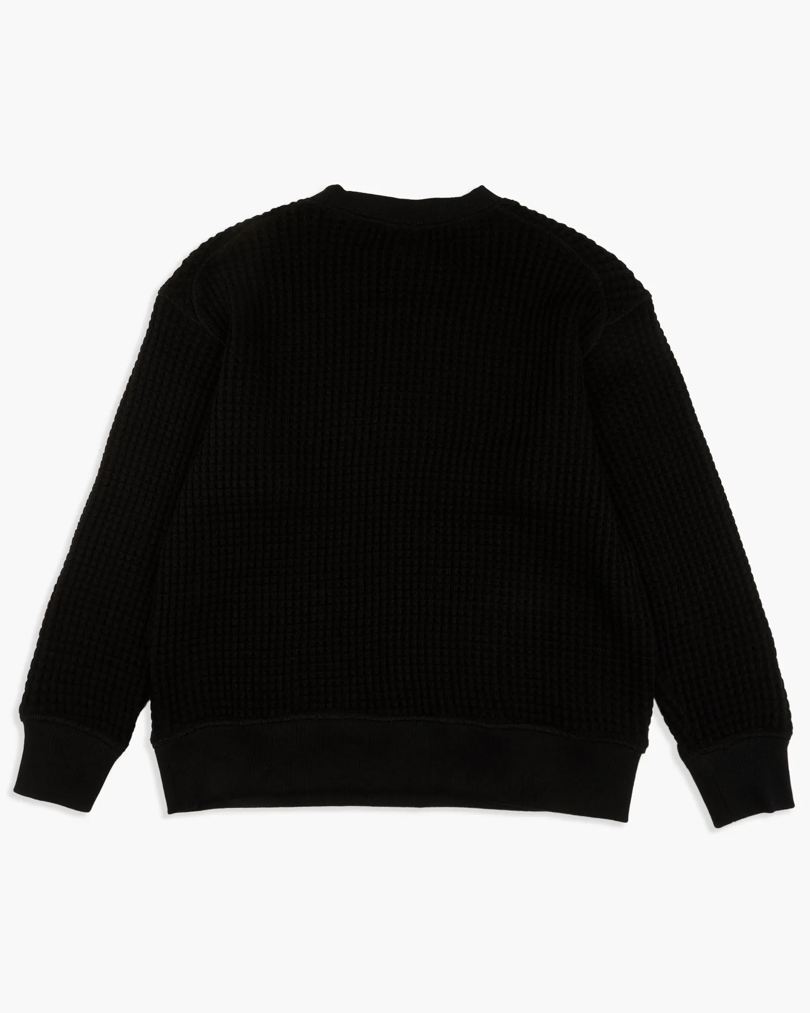 Jackman Waffle Crewneck Sweater - Black