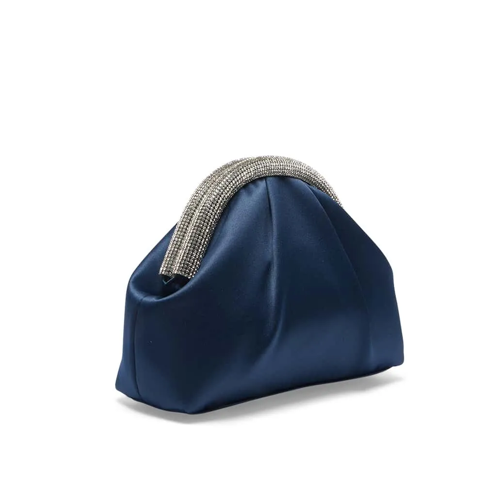 Jane Clutch in Navy Satin