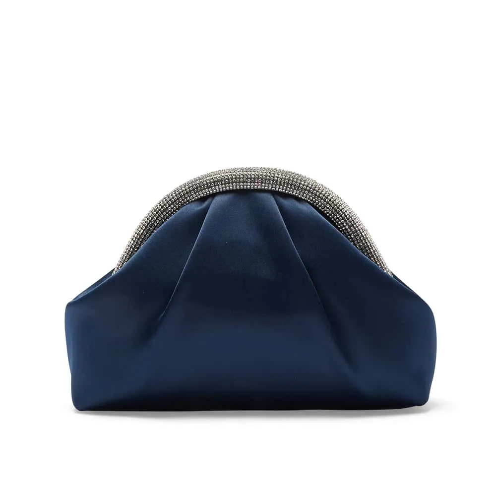 Jane Clutch in Navy Satin