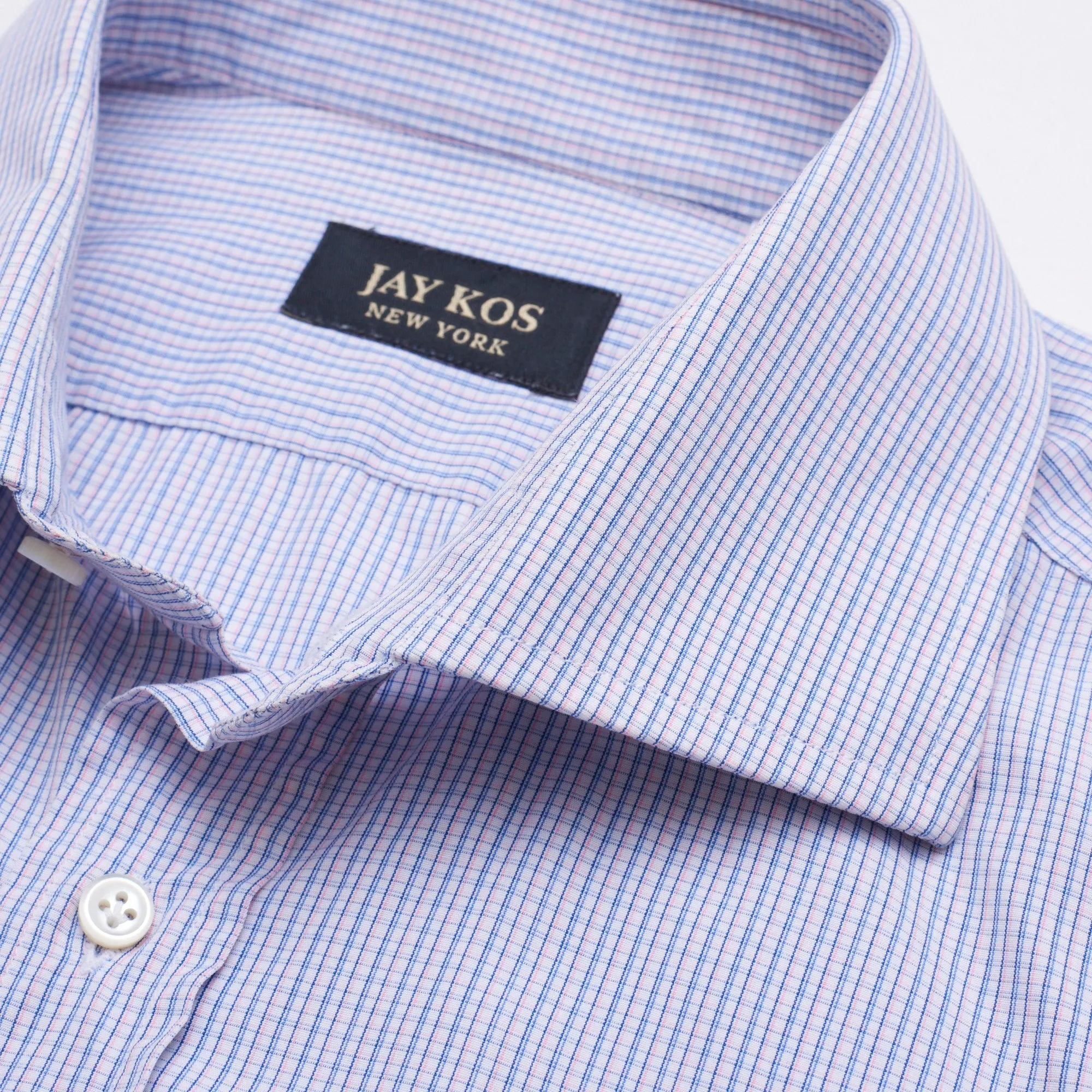 JAY KOS New York Blue Checked Cotton Dress Shirt EU 41 US 16