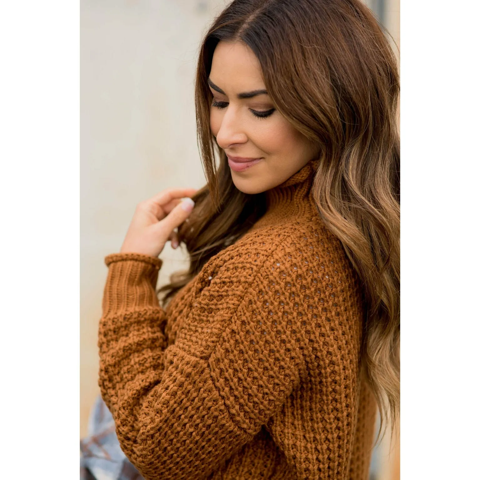 Knit Trimmed Turtleneck