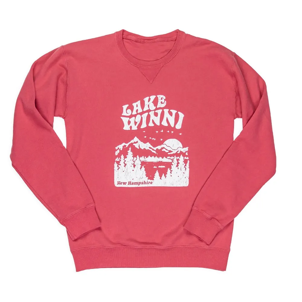 Lake Winni Crewneck- Crimson