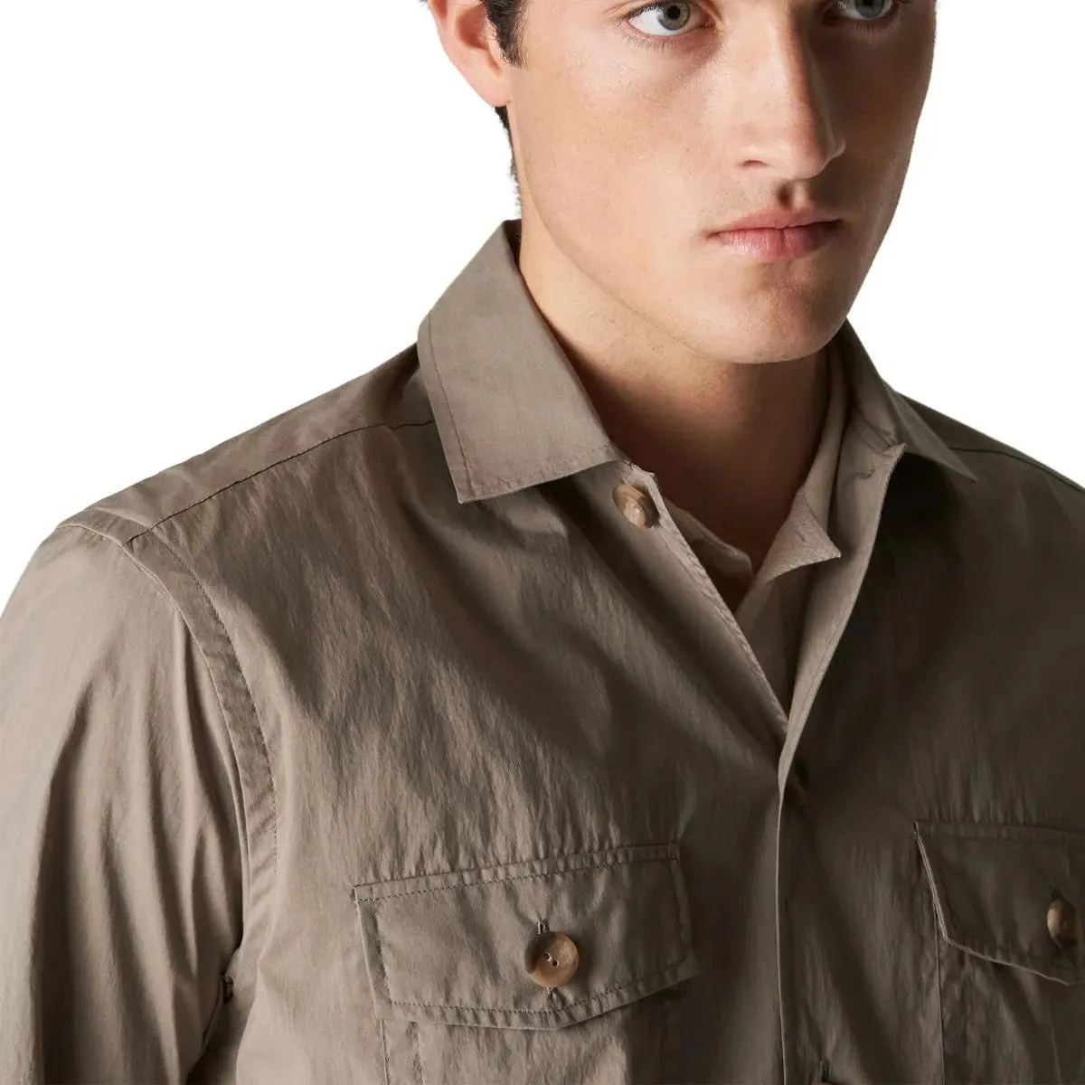 Light Brown Wind Technical Overshirt